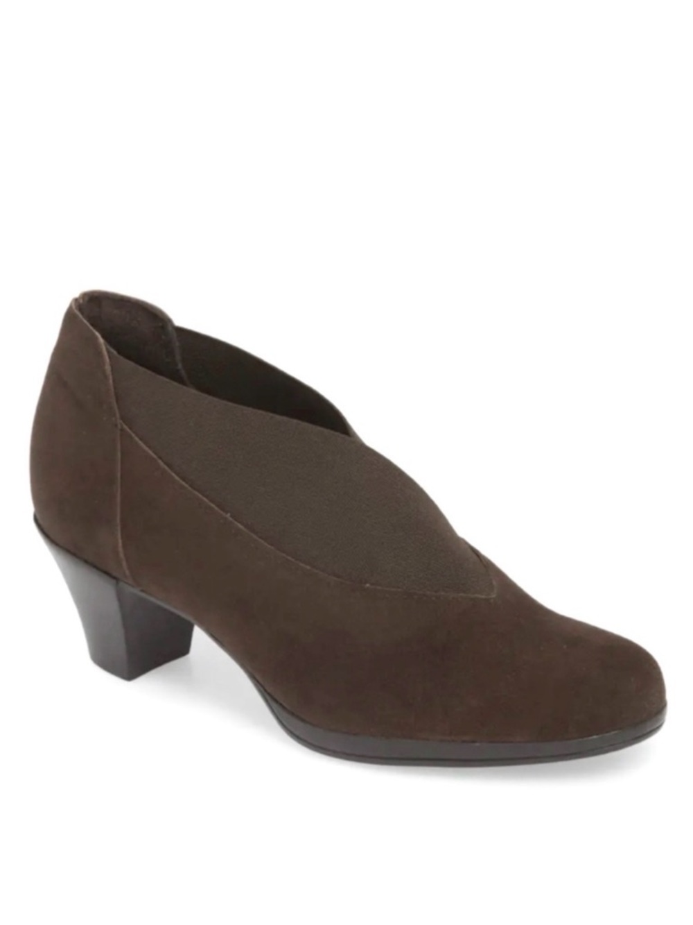 Munro Francee Dark Drown Kid Suede Heeled Ankle Booties  Women’s Size 7M